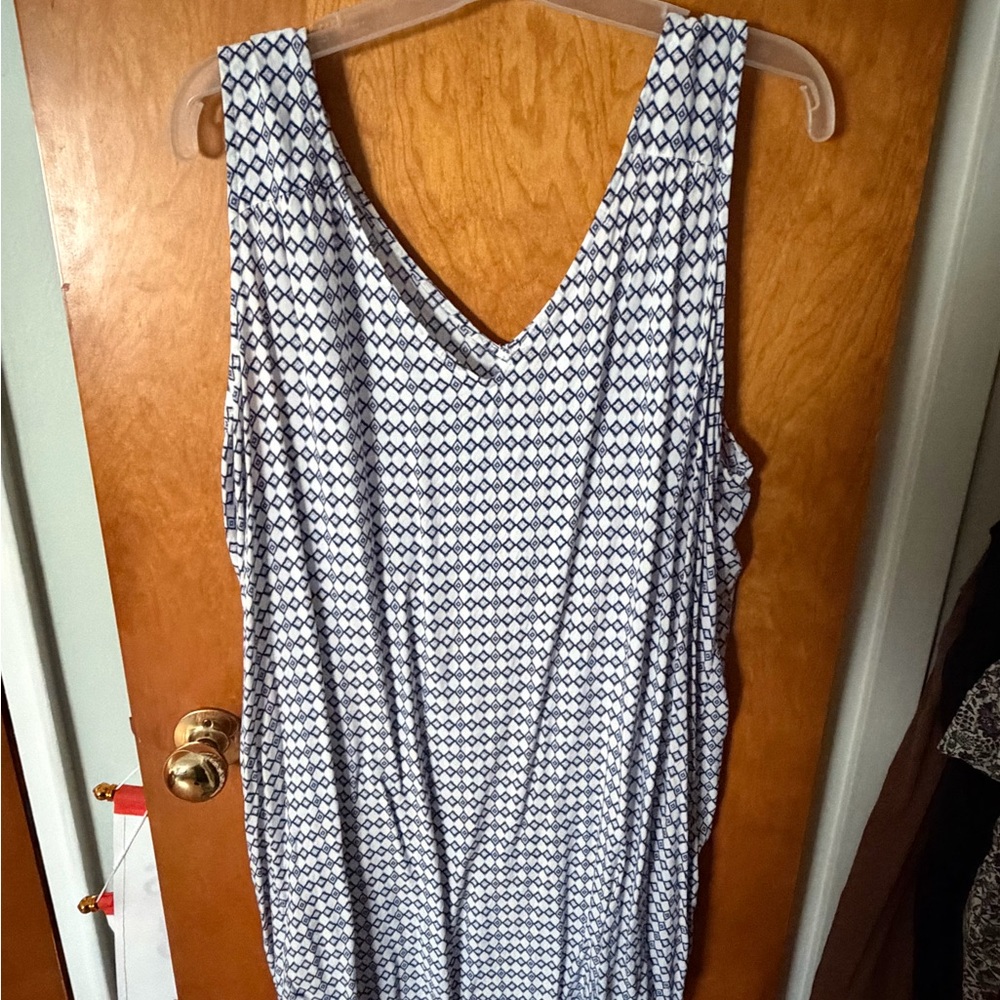 GAP Blue and White Geometric Dress